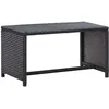 Image de vidaXL Vidaxl Table Basse Noir 70x40x38 Cm Résine Tressée