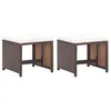 Image de vidaXL Tabourets de jardin lot de 2 et coussins Résine tressée Marron