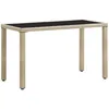 Image de Table De Jardin Beige 123x60x74 Cm RÃ©sine TressÃ©e