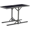 Image de vidaXL Table De Jardin - Vidaxl - Noir - Résine Tressée - Verre - 110x53x72 Cm