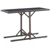 Image de vidaXL Table de jardin Marron 110x53x72 cm Verre et résine tressée46453