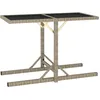 Image de Vidaxl Table De Jardin Beige 110x53x72 Cm Verre Et RÃ©sine TressÃ©e