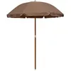 Image de vidaXL Parasol avec mât en acier 180 cm Taupe