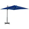 Image de vidaXL Parasol de jardin en porte-à-faux mât en aluminium bleu azuré46987