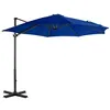 Image de vidaXL Parasol déporté avec mât en aluminium Bleu azuré 300 cm