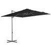 Image de vidaXL Parasol déporté avec mât en acier Noir 250x250 cm