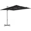 Image de vidaXL Vidaxl Parasol Déporté Avec Mât En Acier Noir 250x250 Cm