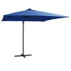 Image de vidaXL Parasol de jardin en porte-à-faux lumières LED et mât en acier