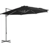 Image de vidaXL Parasol de jardin en porte-à-faux avec mât en acier noir 300 cm46998