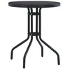 Image de vidaXL Table de jardin Noir 80 cm Acier et verre47253