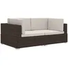 Image de vidaXL Chaises d'angles lot de 2 avec coussins Résine tressée Marron47261