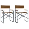 Image de vidaXL Chaises de metteur en scène lot de 2 Acier Marron47921