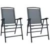Image de vidaXL Chaises de jardin pliables lot de 2 Textilène Gris