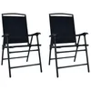 Image de vidaXL Chaises de jardin pliables lot de 2 Textilène Noir