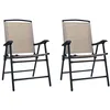 Image de vidaXL Chaises de jardin pliables lot de 2 Textilène Taupe47925
