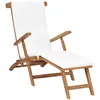 Image de vidaXL Vidaxl Chaise Longue Avec Coussin Blanc Crème Bois De Teck Solide