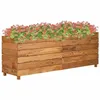 Image de vidaXL Lit surélevé 150x40x55 cm bois de teck recyclé et acier47426