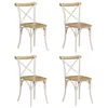 Image de vidaXL Chaises à dossier croisé lot de 4 blanc bois de manguier massif278771