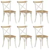 Image de Chaises Ã  dossier croisÃ© 6 pcs Blanc Bois de manguier massif - VidaXL