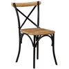 Image de vidaXL Chaises à dossier croisé lot de 4 noir bois de manguier massif278773