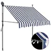 Image de vidaXL Auvent manuel rétractable avec LED 100 cm Bleu et blanc