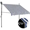 Image de vidaXL Auvent manuel rétractable avec LED 150 cm Bleu et blanc145842