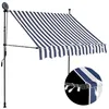 Image de vidaXL Auvent manuel rétractable avec LED 200 cm Bleu et blanc