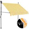 Image de vidaXL Auvent manuel rétractable avec LED 150 cm Blanc et orange145856