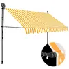 Image de vidaXL Auvent manuel rétractable avec LED 300 cm Blanc et orange145859