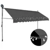 Image de vidaXL Auvent manuel rétractable avec LED 350 cm Anthracite