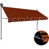 Image de vidaXL Auvent manuel rétractable avec LED 350 cm Orange et marron