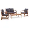 Image de vidaXL Salon de jardin 4 pcs avec coussins Bois d'acacia solide 47284