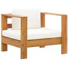 Image de vidaXL Chaise de jardin avec coussin Crème Bois d'acacia solide47272