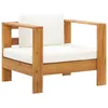 Image de Vidaxl Chaise De Jardin Avec Coussin Crème Bois D'acacia Solide