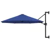 Image de vidaXL Parasol mural avec mât métallique 300 cm Bleu