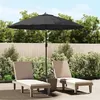 Image de vidaXL Parasol d'extérieur avec mât en aluminium 270 cm Noir