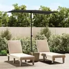 Image de vidaXL Parasol d'extérieur avec mât en aluminium 180x110 cm Noir