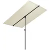 Image de vidaXL Vidaxl Parasol De Jardin Avec Mât En Aluminium 2x1,5 M Blanc Sable
