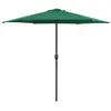 Image de vidaXL Parasol de jardin et mât en aluminium 270x246 cm Vert