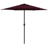 Image de vidaXL Parasol de jardin et mât en aluminium 270x246 cm rouge bordeaux