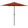 Image de vidaXL Parasol de jardin et mât en aluminium 270x246 cm Terre cuite47349
