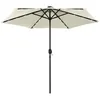 Image de vidaXL Parasol avec LED et mât en aluminium 270 cm Blanc sable