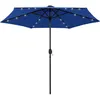 Image de vidaXL Vidaxl Parasol Avec Led Et Mât En Aluminium 270 Cm Bleu Azuré