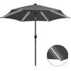 Image de vidaXL Parasol avec LED et mât en aluminium 300 cm Anthracite