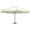 Image de vidaXL Parasol d'extérieur avec mât en aluminium 600 cm Blanc sable