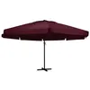 Image de vidaXL Parasol de jardin et mât en aluminium 600 cm rouge bordeaux