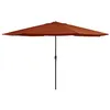 Image de vidaXL Parasol d'extérieur avec mât en métal 390 cm terre cuite