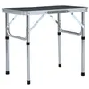 Image de vidaXL Table pliable de camping Gris Aluminium 60x45 cm