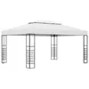 Image de vidaXL Chapiteau de jardin Acier enduit de poudre 4x3x2,7 m Blanc