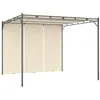 Image de vidaXL Belvédère de jardin avec rideau latéral 3x3x2,25 m Crème